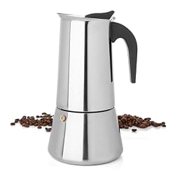 Mixpresso 12 Cup Greca Stovetop Espresso Pot 600ml/20oz, Moka Pot with Coffee Percolator Design, Stainless Steel Stove Top Coffee Maker for Camping or Home Use,Italian Stovetop Espresso Maker