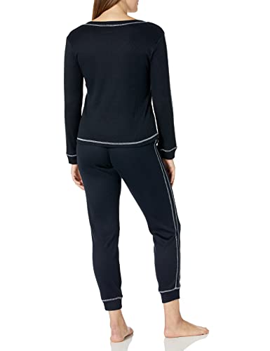 Tommy Hilfiger Womens Waffle-Knit Long Sleeve Jogger Pajama Set, Navy Blazer, X-Small Us #TOP1