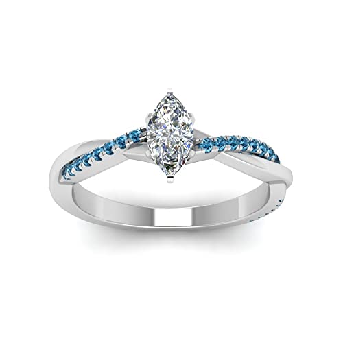 Image of 55Carat Choose Your Gemstone Dainty Infinity Twist Diamond CZ Ring Sterling Silver Marquise Shape Engagement Rings Everyday Jewelry Wedding Jewelry Handmade Gifts for Wife US Size 4 to 12