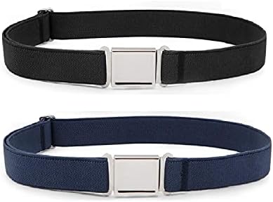 LEACOOLKEY Kids Adjustable Magnetic Belt Boys Girls Elastic Belt with Easy Magnetic Buckle for Back to School Girls Accessories