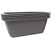 Wash Basins â€“ Rectangular Plastic Hospital Bedside Tub [Pack of 5] 7 Quart - Gray