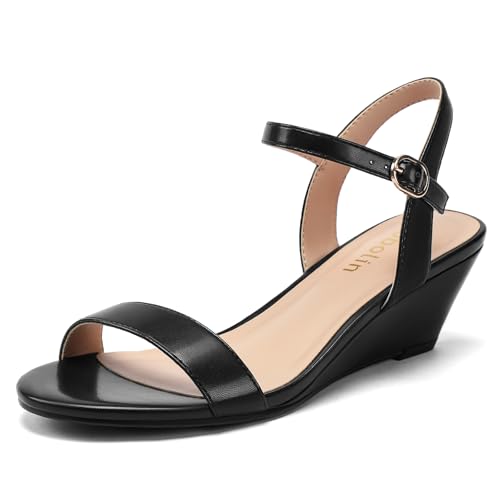 Wide Width Wide Wedge Sandals For Women Wide Width Black Low Wedge
