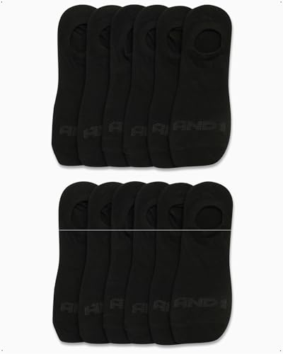 AND1 Men's Socks - Lightweight Performance No Show Liner Socks (12 Pack)3