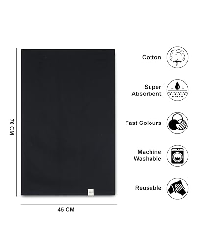 Image of Cloth for Cooking | Cotton Hand Towel for Drying Dishes | 70x45 cm Tea Towels | Highly Absorbent for Cleaning & Quick Drying of Plates| Kitchen Towel (Set of 4 Pieces), KTKT023
