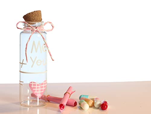 Valentine Gifts - Tree Design Little Message Bottle 4cm Tall - Birthday Anniversary Valentine Gift for Girlfriend / Boyfriend - (Qty 1)