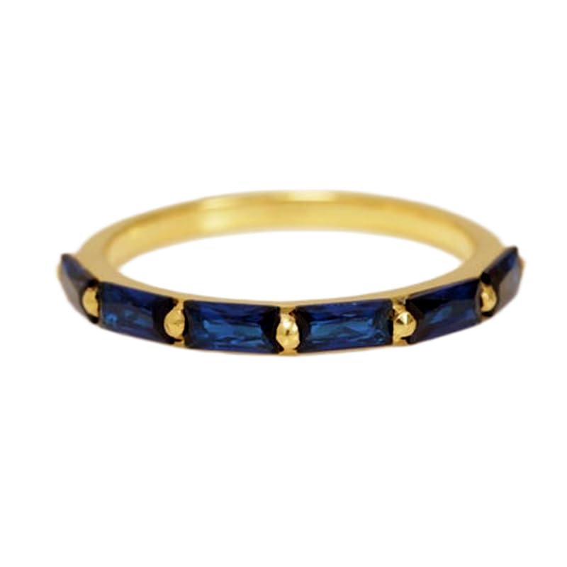 Alliance saphir bleu naturel en argent 925, finis les bijoux ternes sans éclat