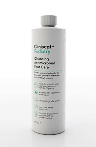 Clinisept Podiatry 500ml - Hypochlorous Acid Skin Cleanser - Professional Foot Care Solution for Clinics - Pre During and Post-Procedure Hygiene - pH-Neutral Alcohol-Free