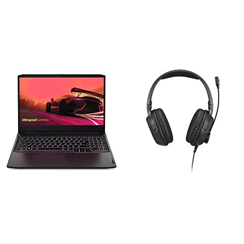 Image of Lenovo IdeaPad Gaming 3 AMD Ryzen 5 5600H 15.6 inch (39.62cm) FHD IPS 120Hz Gaming Laptop 8GB /256GB SSD+1TB / Win11 Home /NVIDIA GTX 1650 4GB /Alexa /3 Month Game Pass, 82K201Y9IN + Gaming Headset