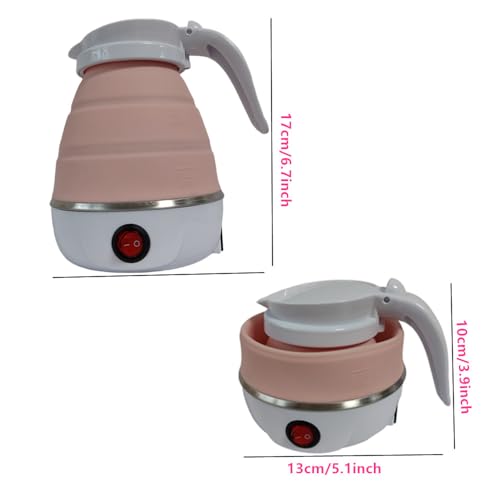 Tetera Eléctrica Plegable de Silicona 600 ml Rosa miniatura 2