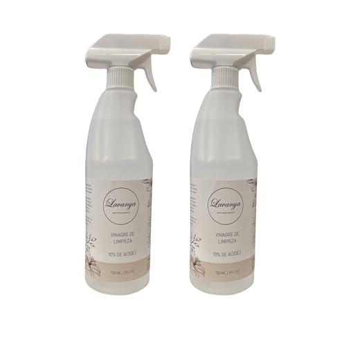 Lavanya - Vinagre blanco de limpieza. Limpiador 100% natural (Pack de 2 botellas, 1500, mililitro)