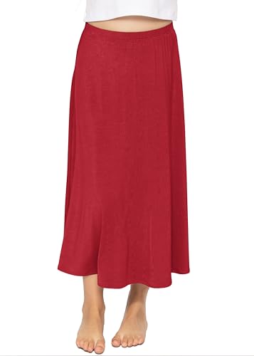 Image of STRETCH IS COMFORT Girls Skirts Flowy A Line Knee Length and Ankle Length | Elastic Waist, Kids School Skirt, Girls Maxi Skirt, Black Skirt For Girls, Faldas Para Ninas, Girls Long Skirt, Long skirts