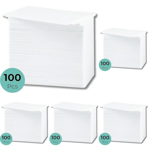 Zebra 104523 111T   Tarjetas de identificación (cloruro de polivinilo, 30 mm, 0,76 mm, 100 unidades), color blanco (Paquete de 5)