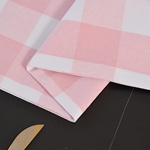Pink & White Cotton Buffalo Check Table Runner Cloth 2 Side for Family Dinners or Gatherings, Indoor or Outdoor Parties, Everyday Use, 12" x 60" by NATUS WEAVER - Image 5