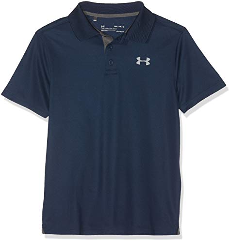 Under Armour, Performance Polo, Maglietta A Maniche Corte, Bambino, Blu (Academy/Carbon Heather/Steel 408), M