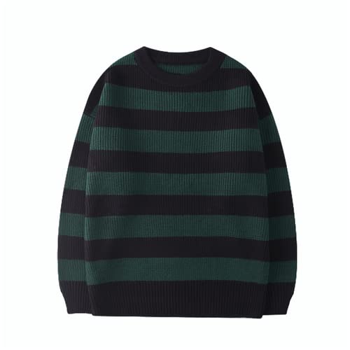 SumlenoUnisex Striped Sweater Gothic Pullovers Oversized Knitted Jumpers Alt Emo Sweatshirts Harajuku Streetwear Grunge Clothes