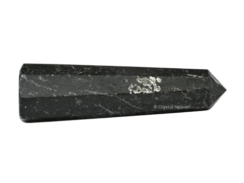 Image of Certified Nuummite Crystal Tower Obelisk Point for Chakra, Healing and Balancing - AAA Grade Original Certified Gemstone Agate for Reiki Meditation Yoga Spiritual (3-4 Inches)