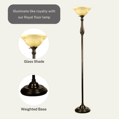 Royal Floor Lamp With Bronze Finish And Amber Alabaster Glass Shade -Looking For Floor Lamp For Bedroom, Standing Lamp Or Floor Lamps For Living Room This Is A Great Choice ( Bronze Floor Lamp ) #TOP5
