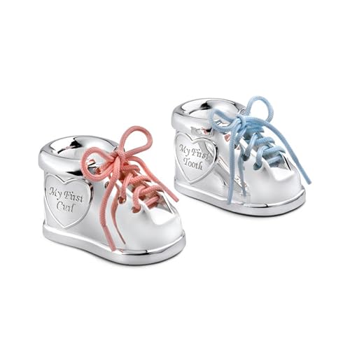 Zilverstad 7276261 Haar-und Zahndose Schnürsenkel 6 x 3.5 x 3.7 cm, versilbert, rosa und blau