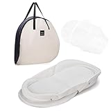 【ベビーアムール】 Bebamour ベビーベッド 折りたたみ式 ベッドインベッド 添い寝 簡易ベッド 新生児 携帯型ベビーベッド 通気性 高さ調整可 機械洗い(白)