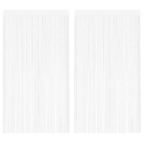 vidaXL 2X Rideau en Fils 140x250 cm Blanc Salon Porte Fenêtre Filet Panneau