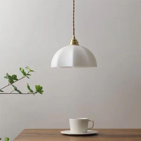 Lustre suspendu réglable E27 chambre à coucher et dôme en verre