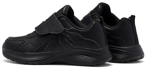 Boys Sneakers Little Girls Running Shoes Lightweight Low Top Flats Casual Kids School Shoes All Black 33