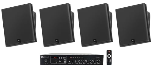 Audiosavings Bundle: (2) Pair JBI SLP12/T-BK Sleek Low-Profile On Wall Mount 3