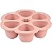 BÉABA, Multiportions Silicone de qualité premium, Résistance thermique extrême, Four et micro-onde, 6 alvéoles indépendantes, Couvercle hermétique, Fabriqué en Italie, 6x90 ml, Rose