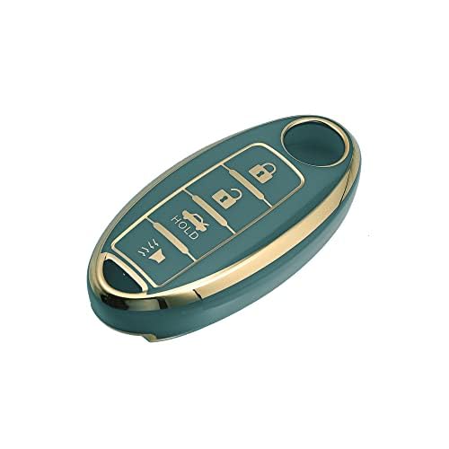 MACHSWON 4 Button Silicone Smart Key Fob Case Cover Key Fob Shell Protector Keyless Blue for Infiniti QX80 2014