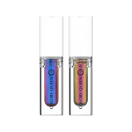 Colors Queen Multichrome Liquid Eyeshadow Combo Pack of 2 | Highly Pigmented | Lightweight | Quick Drying | Long Lasting, Smudge Proof & Waterproof Eyeshadow (Starlit Stare, 3.6g)