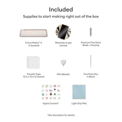 Cricut Maker 4 - Smart Cutting Machine (Seashell) | Digital Content Bundle - Includes Images in Design Space App