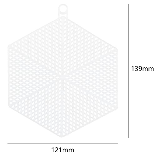 YHXiXi 10pcs Hexagon Shape Mesh White Plastic Canvas for Embroidery Plastic Canvas Craft, Knit and Crochet Projects 4.76x5.47 Inches