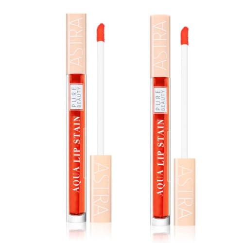 Astra Pure Beauty Aqua Lip Stain Tinta Labbra Natural Tattoo Effect (N°02, 2 Unità)