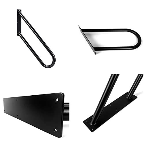 28" Handrail For 1-3 Step Stairs, Wall Mounted Handrails For Outdoor Steps, U-Shaped Handrail With Black Polished Surface For Outdoor Porch Patio,Garage Entrance (2 Pcs) #TOP5