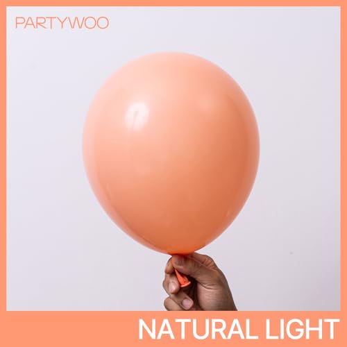 Image of PartyWoo Peach Balloons 50pcs Light Orange Latex Helium Balloons 12 Inch | Wedding Baby Shower Bridal Shower Bachelorette Anniversary Engagement Graduation Party Decorations Orange-Y21