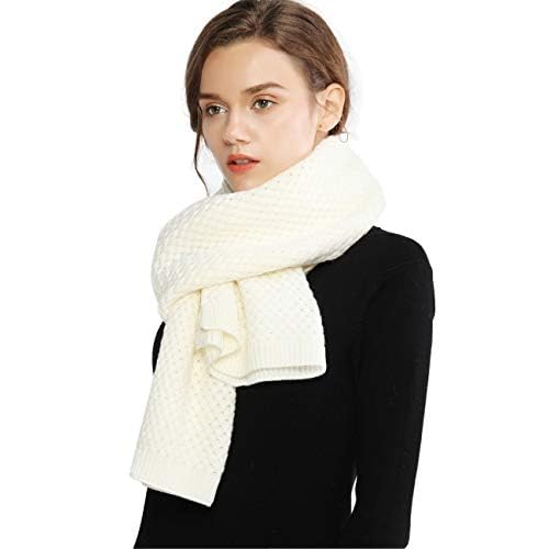 RIIQIICHY Winter Scarfs for Women Cold Weather Chunky Knit Scarf Warm Thick Scarf Long Large Oversized Scarves Ivory