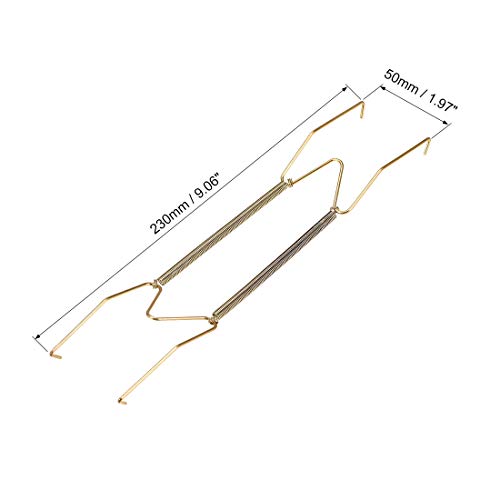 Image of uxcell Plate Hanger, 12-inch W Type Zinc Plated Invisible Wall Decorative Hooks, 5 Pcs