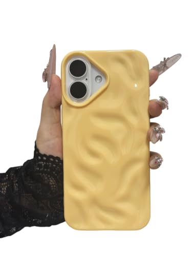 Dos bonbon silicone coque iPhone 17 jaune à texture froissée mode