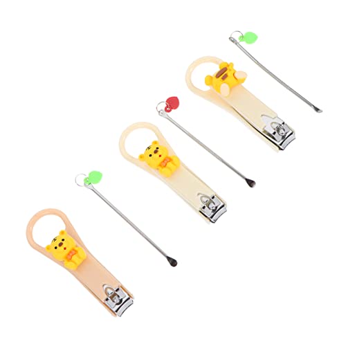Healvian 1 セット 耳かき付き爪切り ネイルケアキット ネイルアクセサリー ネイルサプライ フェイススクレーパーツール ネイルキット ネイルカッター ペディキュアツール ポータブルイヤーピ