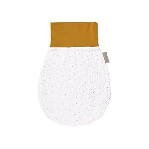 KraftKids Trappelzak mousseline gouden stippen op wit voor de herfst/winter van mousseline katoen en warme fleece verkrijgbaar in twee maten