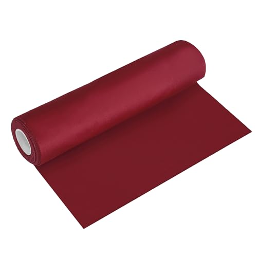 Camino de mesa de terciopelo rojo vino de 5 m – Tejido suave mate 28 cm de ancho, decoración elegante para Navidad, bodas, cumpleaños y eventos
