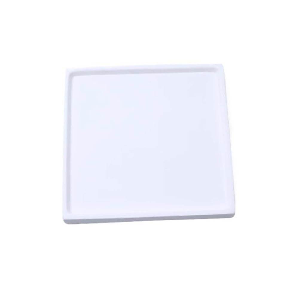 Versatile Home Vassoi raccogligocce for Piante in Ceramica Piattino Quadrato(Bianco,Grande)