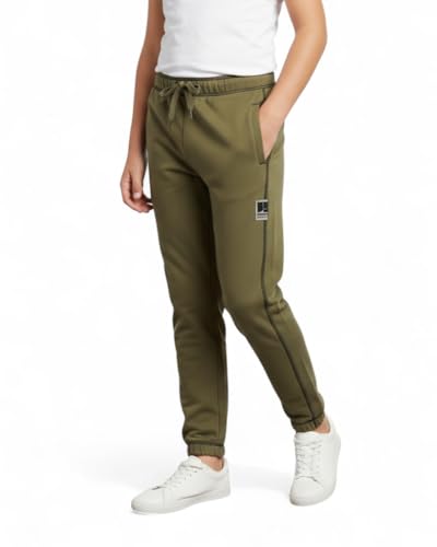 Image of Alan Jones Clothing Boys Solid Joggers Trackpant | Elastic Waist with Drawstring Regular Fit | Sizes 3-12 Years | Easy Pull-On Casual Bottomwear