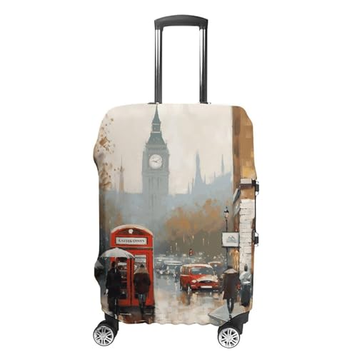 London Impression Printed Luggage Cover Protector, Fits 18-32 Inch Luggage