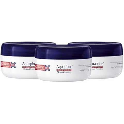 Aquaphor Healing Ointment - Skin Protectant for Dry Cracked Skin - Hands, Heels, Elbows - 2.8 oz Jar (Pack of 3) Cover