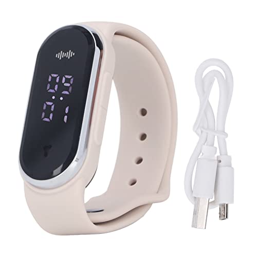 Ejoyous Pulseras Repelente de Mosquitos Ultrasónico, Pulsera Anti Mosquitos Reloj de Pulsera Electrónico Antimosquitos con Carga USB Función de Reloj Temperatura Corporal (WHITE)