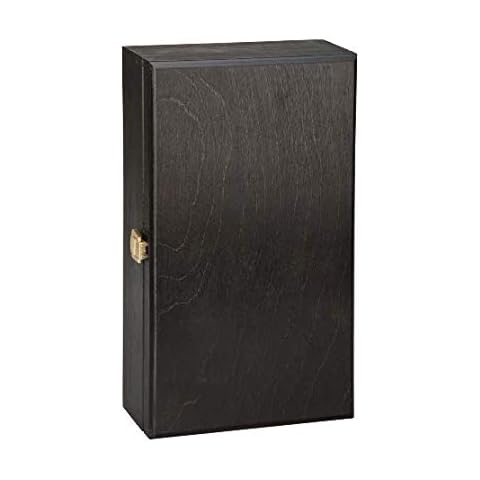 Double Bottle, Wooden Luxury Gift Box for Wine, Champagne or Whisky (Black) Wine NOT Included Cover