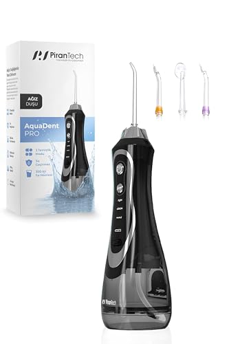 AquaDent Pro Şarjlı Ağız Duşu | 4 Başlıklı Diş Arası Temizleme Cihazı