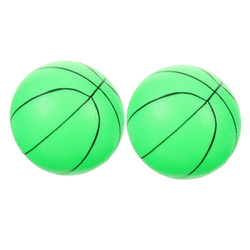 ibasenice 2Pcs Glow Dark Basketballs Inflatable PVC Bouncy Balls for Outdoor Games Birthday Parties High Elasticity Easy to Locate in Low Light Durable Design