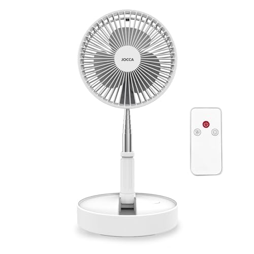Jocca Ventilateur sur Pied Pliable avec Télécommande Batterie 7200mAh